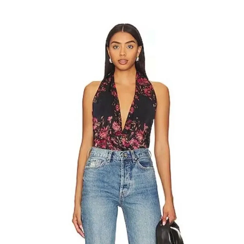 X Intimately Free The People There She Goes Bodysuit in Black Combo XS‎